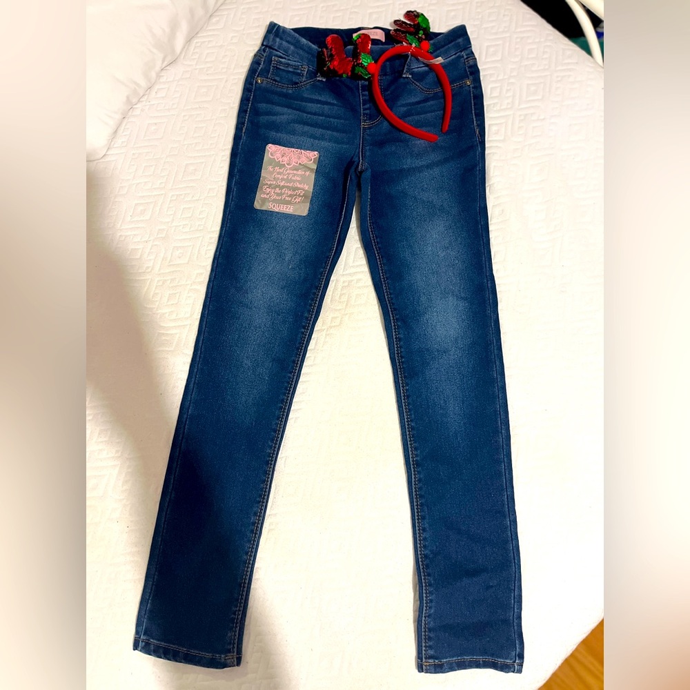 Beautiful Modern Stylish Pretty Cute Squeeze Denim Jeans Girls Sequin Headband